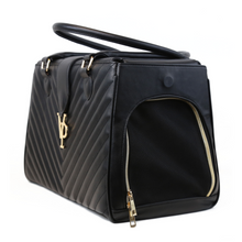 Load image into Gallery viewer, Vanderpump Monogramme Pet Carrier - Black - Vanderpump Pets