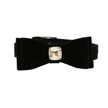 Load image into Gallery viewer, VP Pets Darling Diamond Velvet Bow Tie Collar - Black - Vanderpump Pets