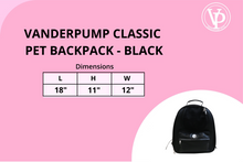 Load image into Gallery viewer, Vanderpump Classic Pet Backpack - Black - Vanderpump Pets